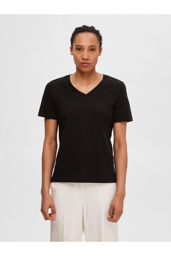 SLFESSENTIAL S/S V-NECK TEE
