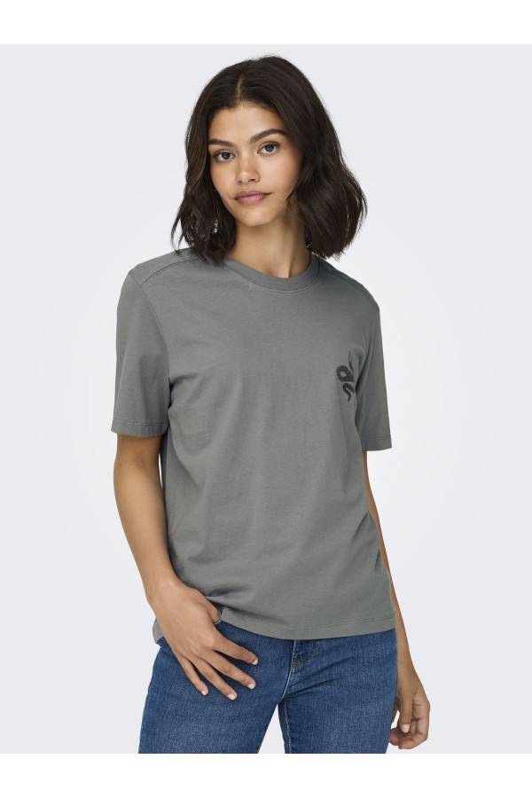 JDYPENNY S/S FLOCK PRINT TOP