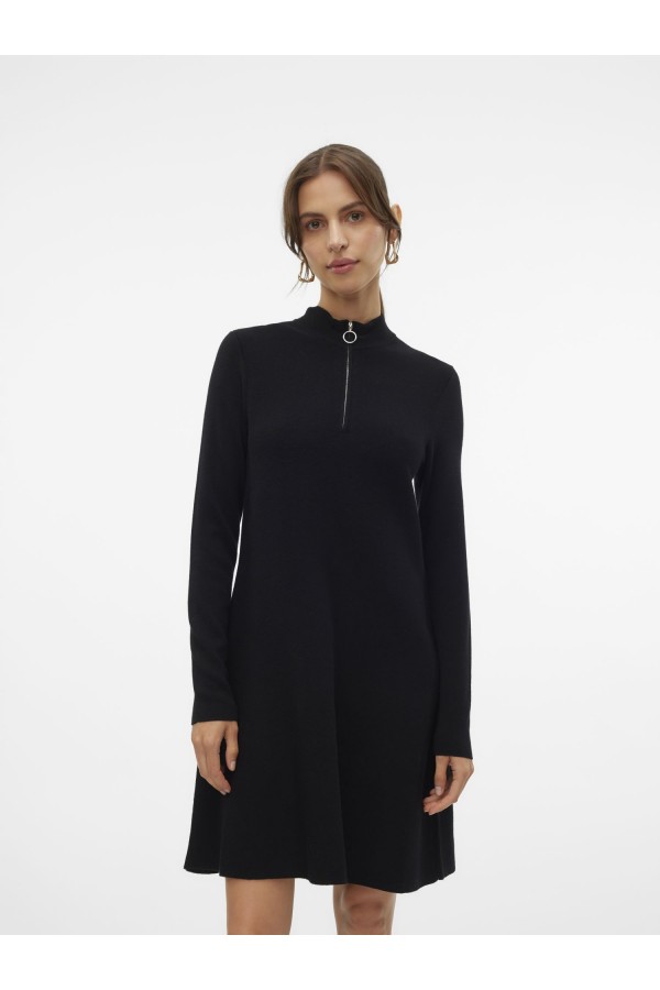 VMNANCY L/S ZIP NECK SHORT DRESS