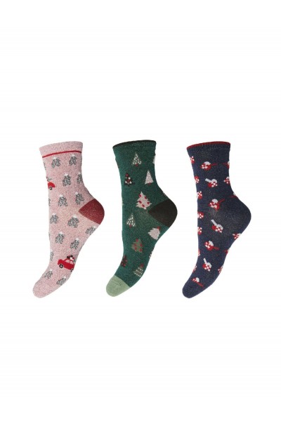 PCALLO GLITTER SOCKS 3 PACK