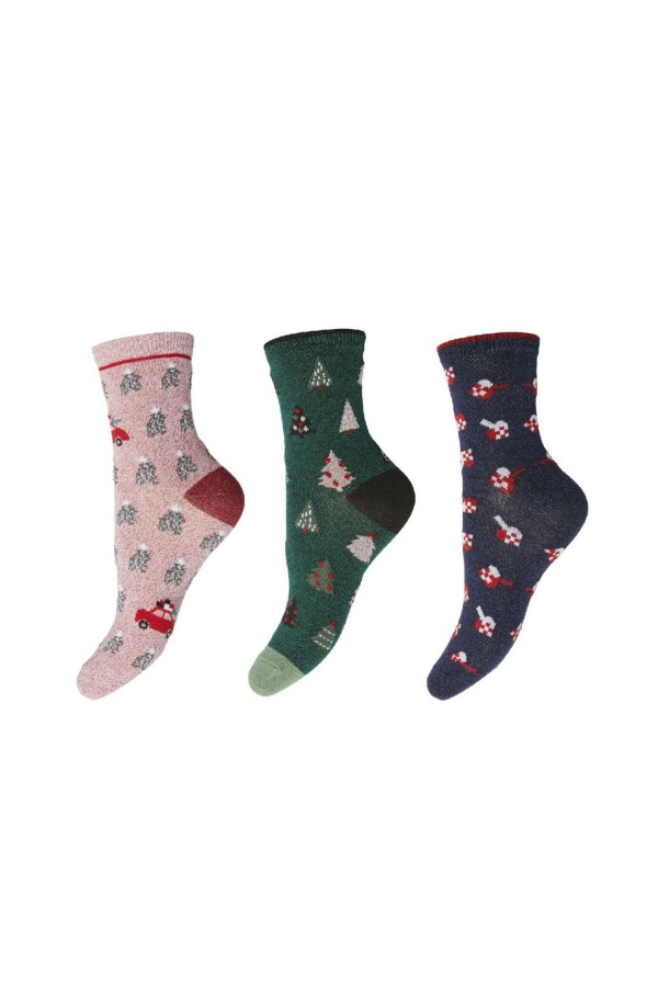 PCALLO GLITTER SOCKS 3 PACK